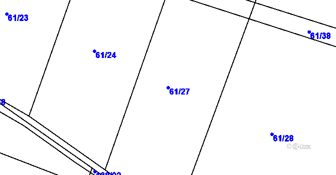 Parcela st. 61/27 v KÚ Střelské Hoštice, Katastrální mapa