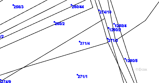 Parcela st. 271/4 v KÚ Střelské Hoštice, Katastrální mapa