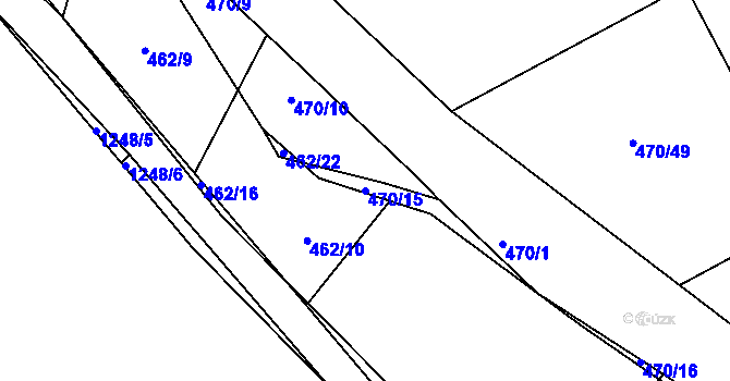 Parcela st. 470/15 v KÚ Střelské Hoštice, Katastrální mapa