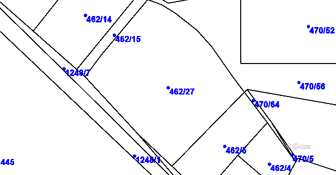 Parcela st. 462/27 v KÚ Střelské Hoštice, Katastrální mapa