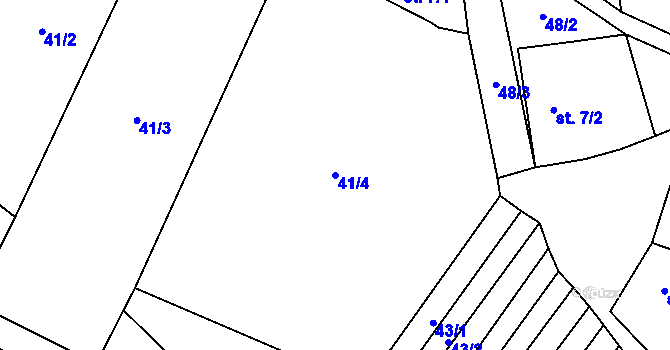 Parcela st. 41/4 v KÚ Střemeníčko, Katastrální mapa