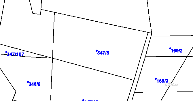 Parcela st. 347/5 v KÚ Střemeníčko, Katastrální mapa