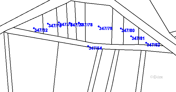 Parcela st. 347/54 v KÚ Střemeníčko, Katastrální mapa