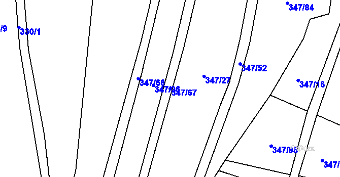 Parcela st. 347/67 v KÚ Střemeníčko, Katastrální mapa