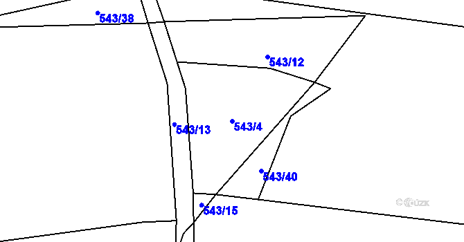 Parcela st. 543/4 v KÚ Střemeníčko, Katastrální mapa