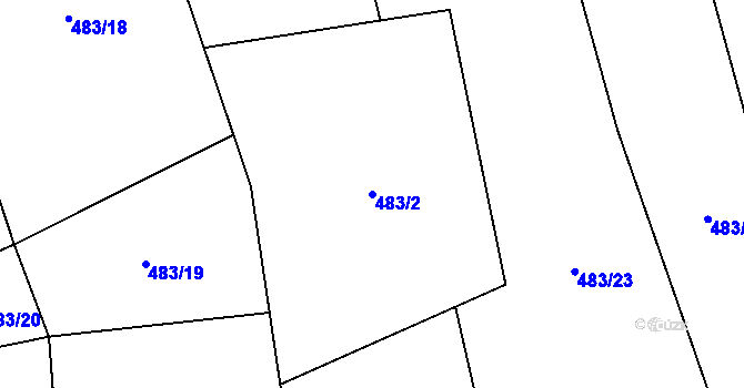 Parcela st. 483/2 v KÚ Střemeníčko, Katastrální mapa
