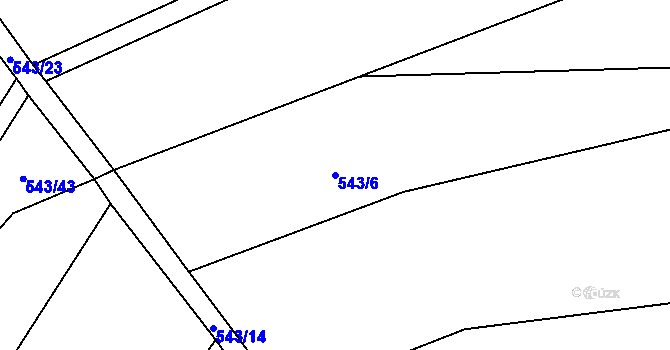 Parcela st. 543/6 v KÚ Střemeníčko, Katastrální mapa