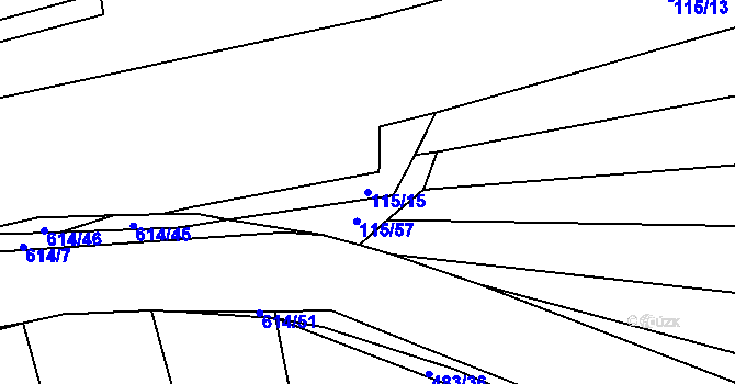 Parcela st. 115/15 v KÚ Střemeníčko, Katastrální mapa