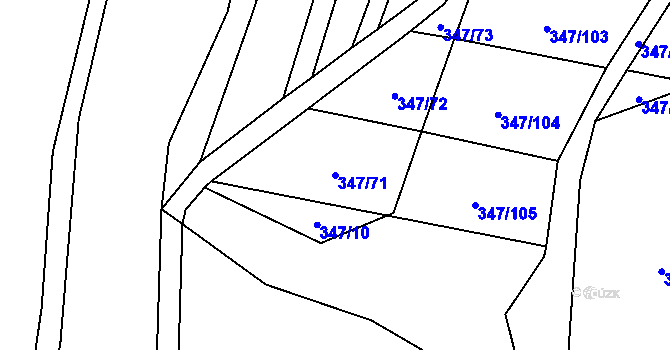 Parcela st. 347/71 v KÚ Střemeníčko, Katastrální mapa