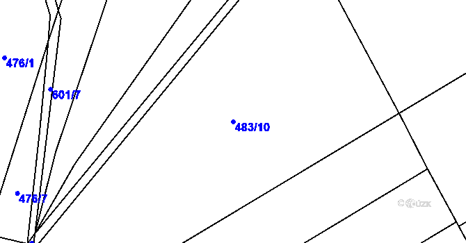 Parcela st. 483/10 v KÚ Střemeníčko, Katastrální mapa