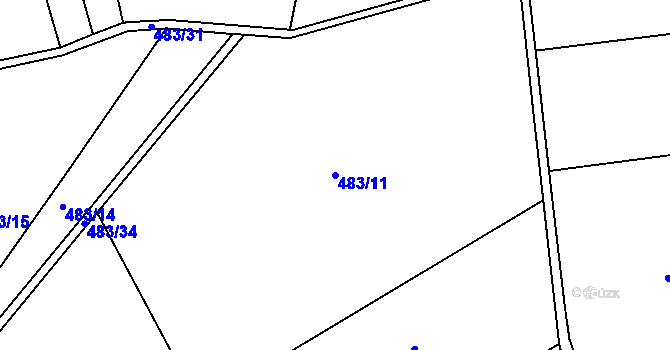 Parcela st. 483/11 v KÚ Střemeníčko, Katastrální mapa