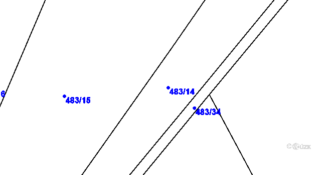 Parcela st. 483/14 v KÚ Střemeníčko, Katastrální mapa