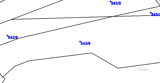 Parcela st. 543/8 v KÚ Střemeníčko, Katastrální mapa