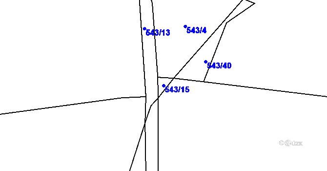 Parcela st. 543/15 v KÚ Střemeníčko, Katastrální mapa
