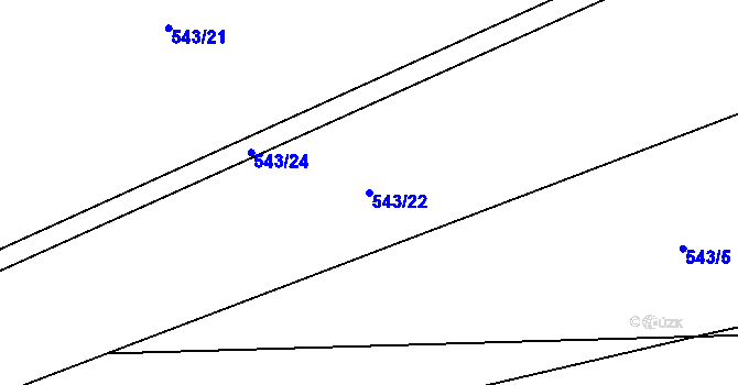 Parcela st. 543/22 v KÚ Střemeníčko, Katastrální mapa