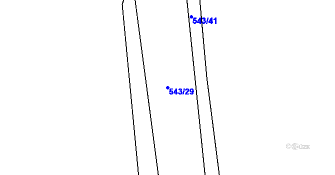 Parcela st. 543/29 v KÚ Střemeníčko, Katastrální mapa