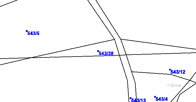Parcela st. 543/38 v KÚ Střemeníčko, Katastrální mapa