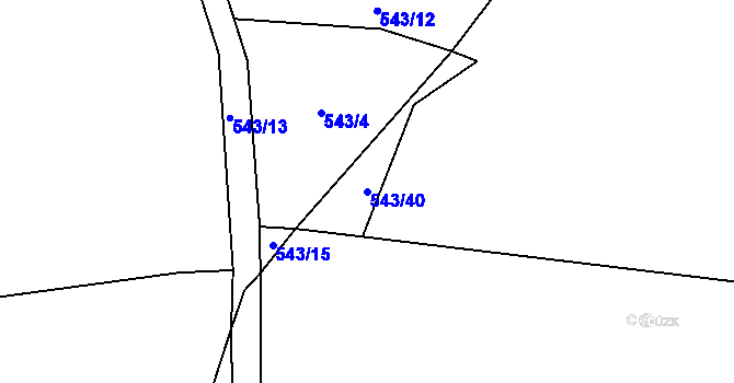 Parcela st. 543/40 v KÚ Střemeníčko, Katastrální mapa