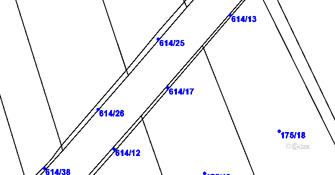 Parcela st. 614/17 v KÚ Střemeníčko, Katastrální mapa