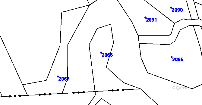 Parcela st. 2066 v KÚ Střemošice, Katastrální mapa