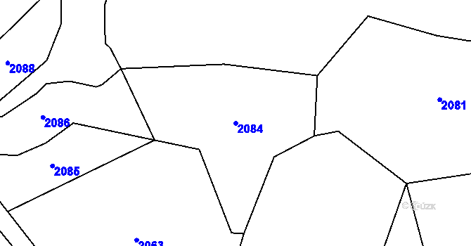 Parcela st. 2084 v KÚ Střemošice, Katastrální mapa
