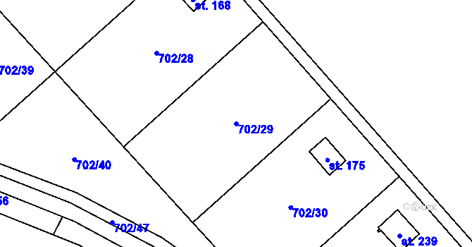 Parcela st. 702/29 v KÚ Střemy, Katastrální mapa