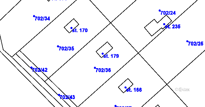 Parcela st. 179 v KÚ Střemy, Katastrální mapa