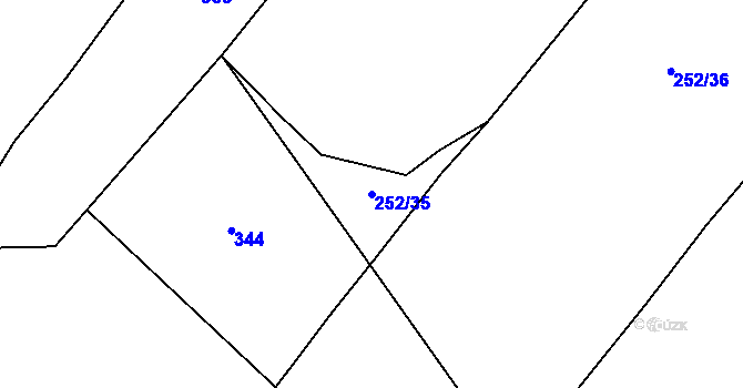 Parcela st. 252/35 v KÚ Střemy, Katastrální mapa