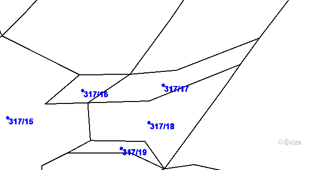 Parcela st. 317/17 v KÚ Střemy, Katastrální mapa