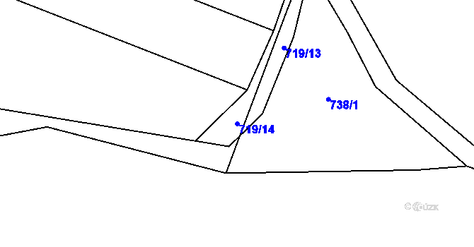 Parcela st. 719/14 v KÚ Střemy, Katastrální mapa