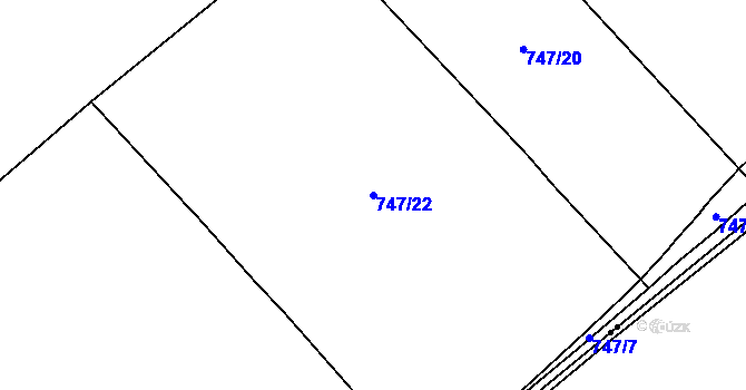 Parcela st. 747/22 v KÚ Střemy, Katastrální mapa