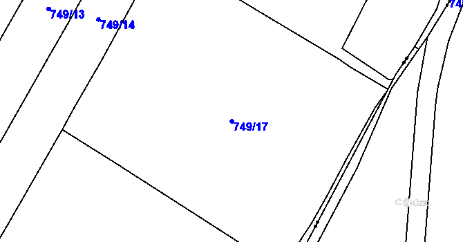 Parcela st. 749/17 v KÚ Střemy, Katastrální mapa