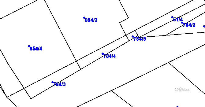 Parcela st. 784/4 v KÚ Střemy, Katastrální mapa