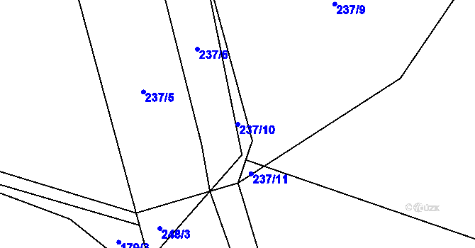 Parcela st. 237/10 v KÚ Nadslav, Katastrální mapa