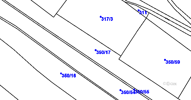 Parcela st. 350/17 v KÚ Nadslav, Katastrální mapa