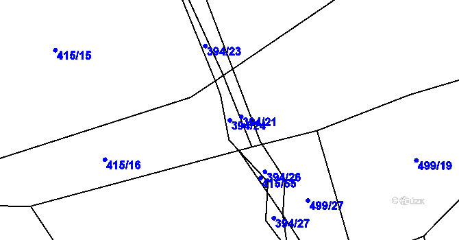 Parcela st. 394/24 v KÚ Střevač, Katastrální mapa