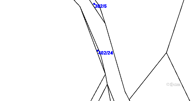 Parcela st. 402/24 v KÚ Střevač, Katastrální mapa