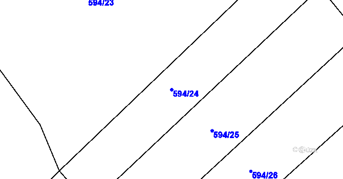 Parcela st. 594/24 v KÚ Střevač, Katastrální mapa