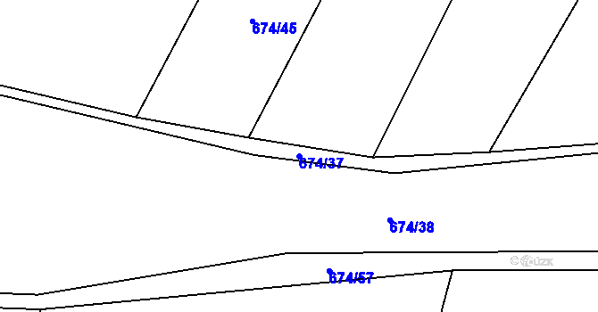 Parcela st. 674/37 v KÚ Střevač, Katastrální mapa