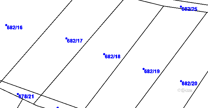 Parcela st. 682/18 v KÚ Střevač, Katastrální mapa