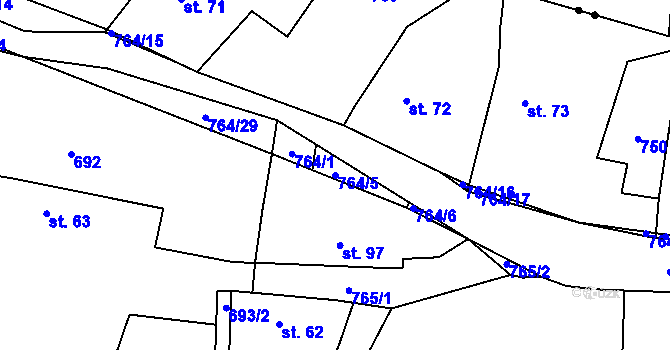 Parcela st. 764/5 v KÚ Střevač, Katastrální mapa