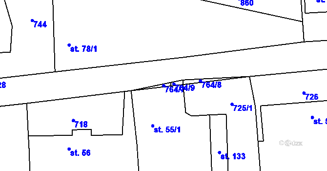 Parcela st. 764/7 v KÚ Střevač, Katastrální mapa