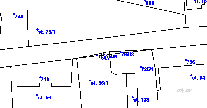Parcela st. 764/9 v KÚ Střevač, Katastrální mapa