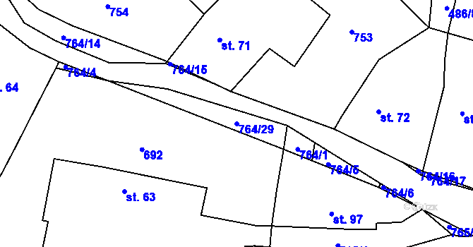 Parcela st. 764/29 v KÚ Střevač, Katastrální mapa