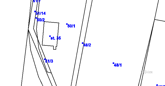 Parcela st. 48/2 v KÚ Křištín, Katastrální mapa