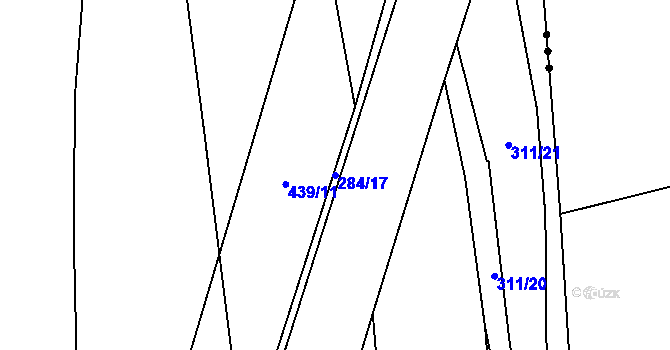 Parcela st. 284/17 v KÚ Křištín, Katastrální mapa