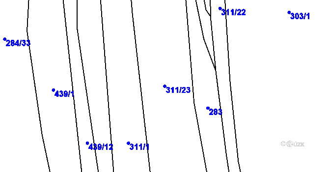 Parcela st. 311/23 v KÚ Křištín, Katastrální mapa