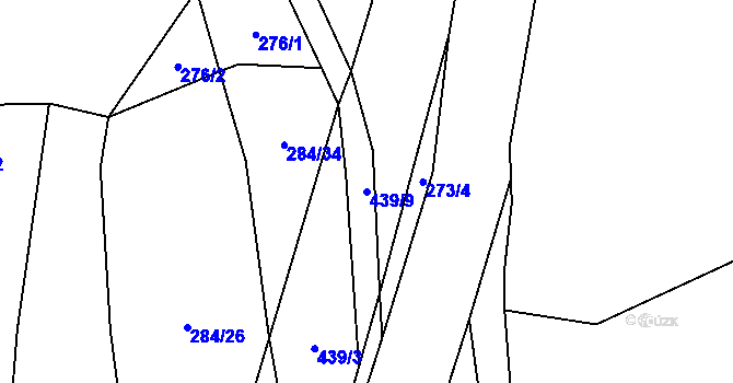 Parcela st. 439/9 v KÚ Křištín, Katastrální mapa