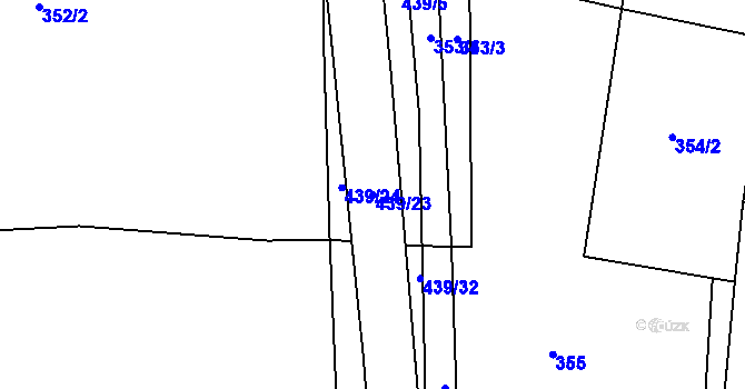 Parcela st. 439/23 v KÚ Křištín, Katastrální mapa