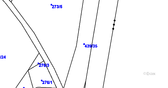 Parcela st. 439/35 v KÚ Křištín, Katastrální mapa
